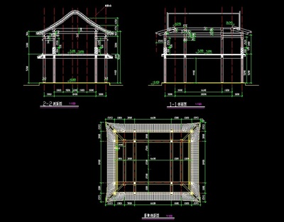 仿清式歇山古建寺廟建筑設(shè)計CAD方案圖[原創(chuàng)]設(shè)計解析